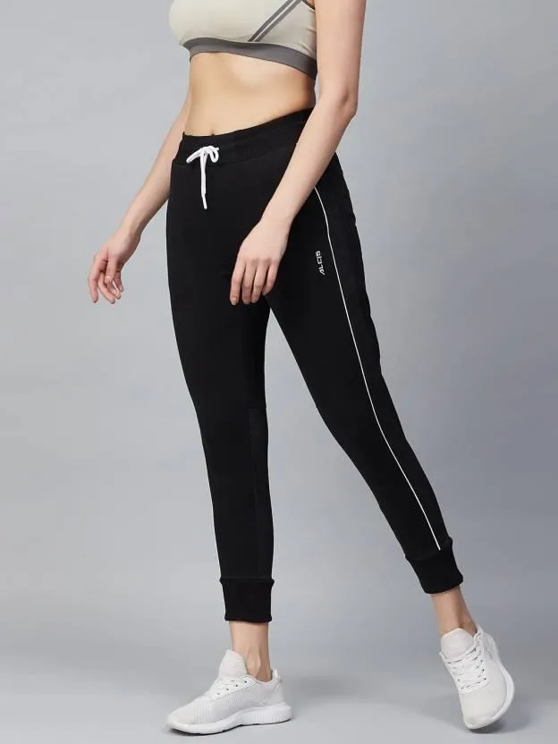 Alcis Solid Women Black Track Pants