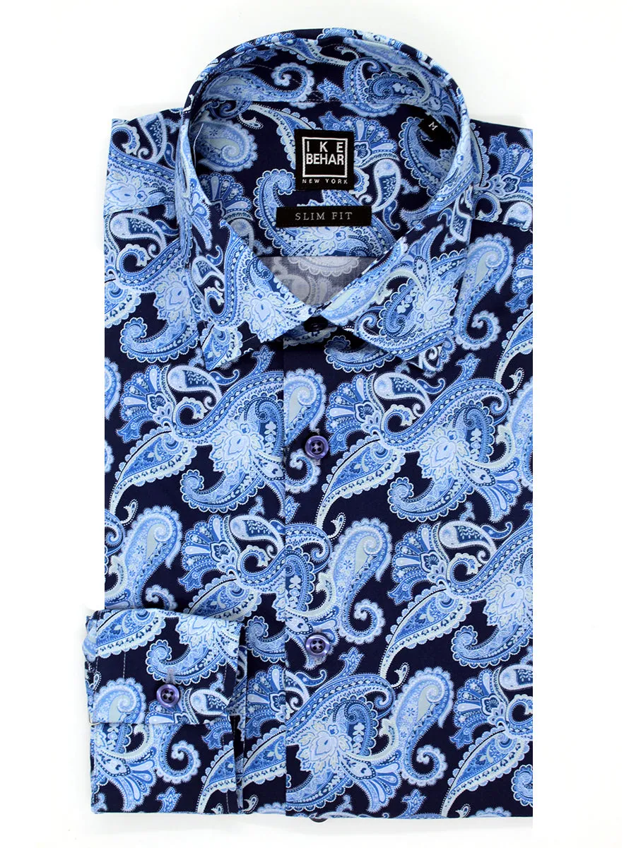 Blue Paisley Sport Shirt