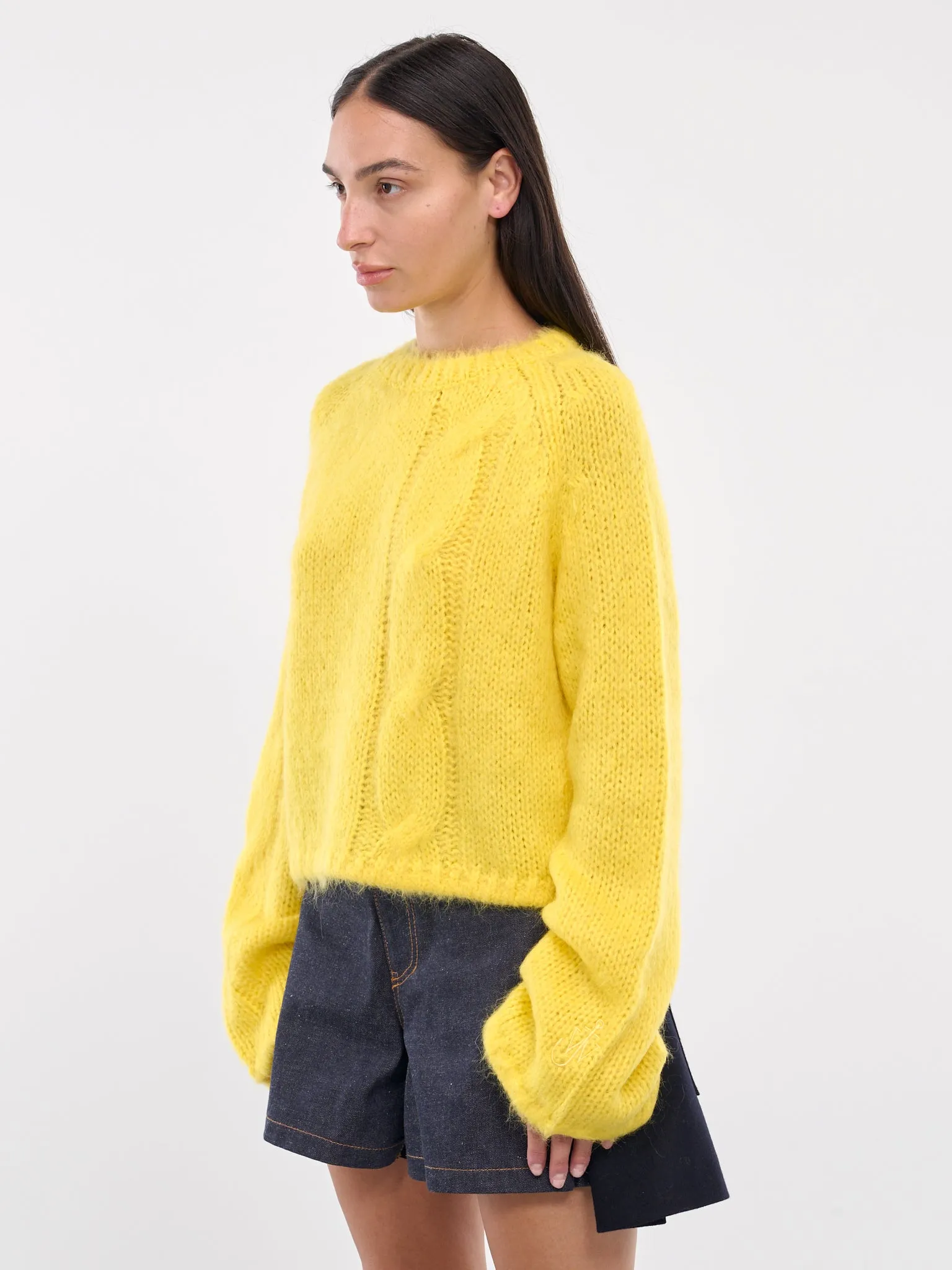 Cable Knit Sweater (KW1230-YN0314-BRIGHT-YELLOW)