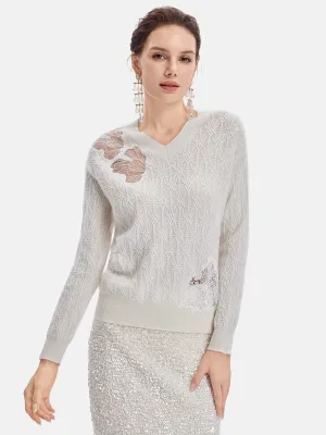 Cashmere Lace Knit Top