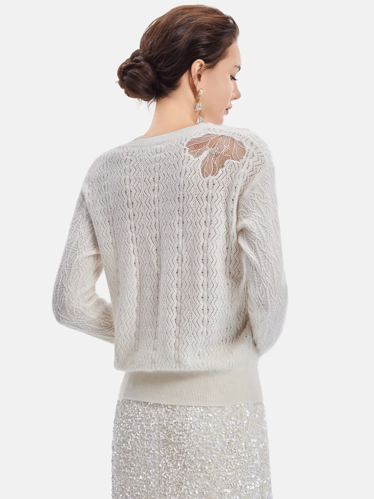 Cashmere Lace Knit Top