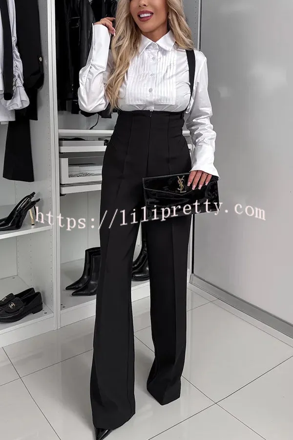 Classic Original Pleated Bow Tie-up Shirt Neck Long Sleeve Blouse