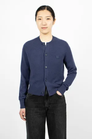 Crew Neck Cardigan Medieval Blue