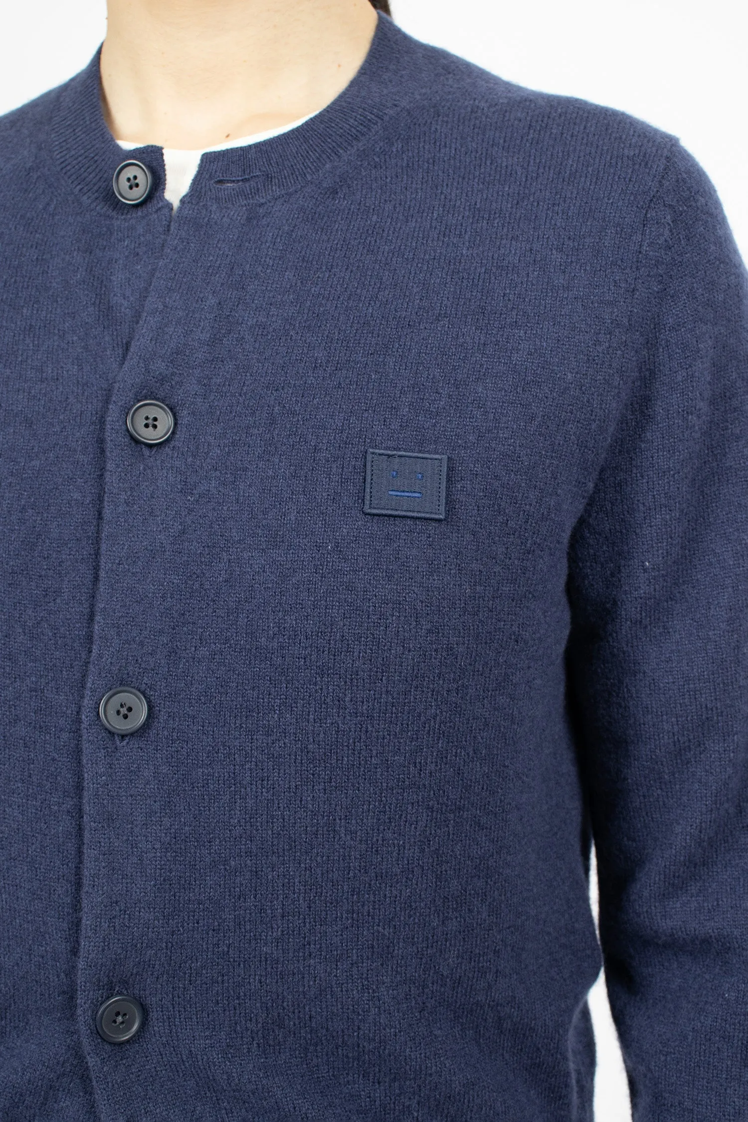 Crew Neck Cardigan Medieval Blue