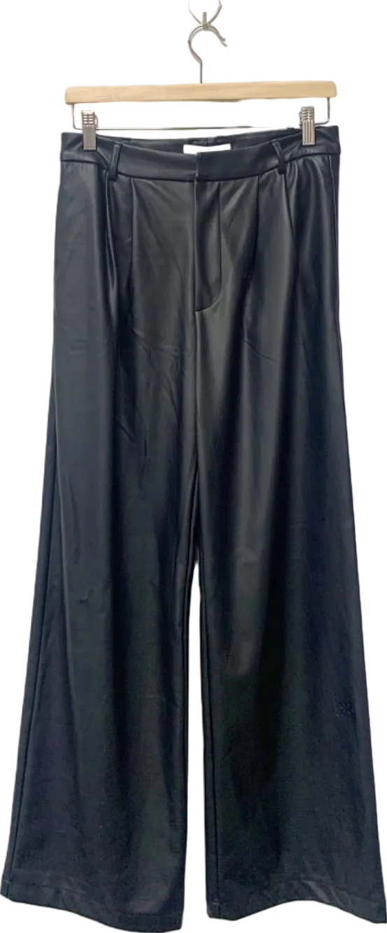 Dé Rococo Black Faux Leather Wide Leg Trousers S