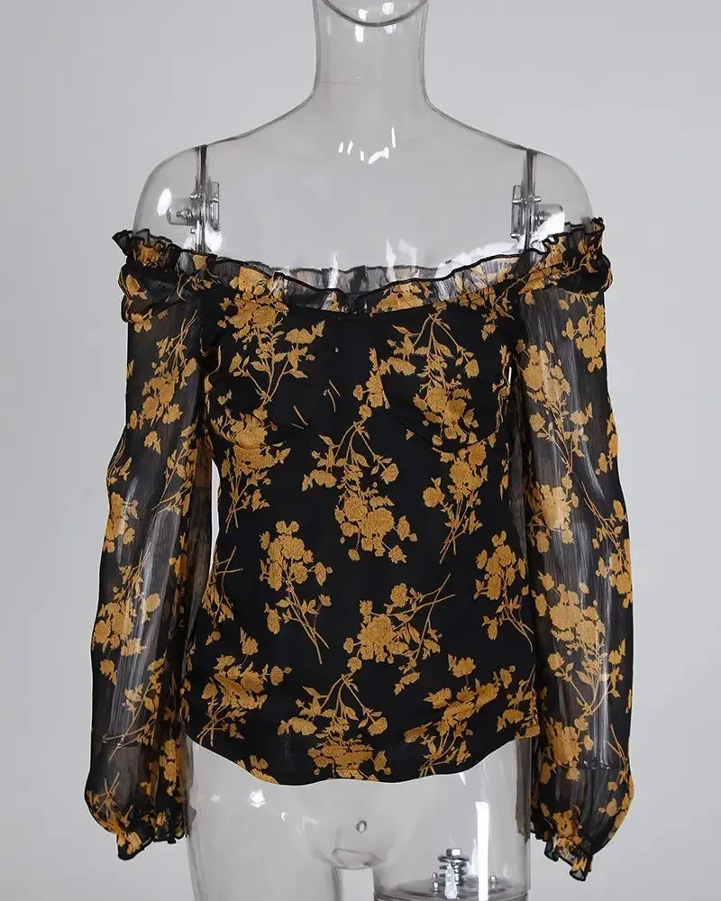 Deanwangkt - Floral off-the-shoulder top