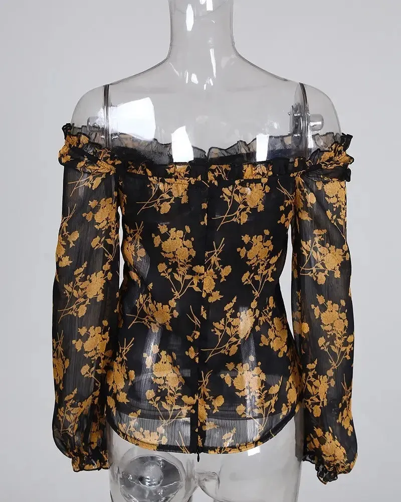 Deanwangkt - Floral off-the-shoulder top