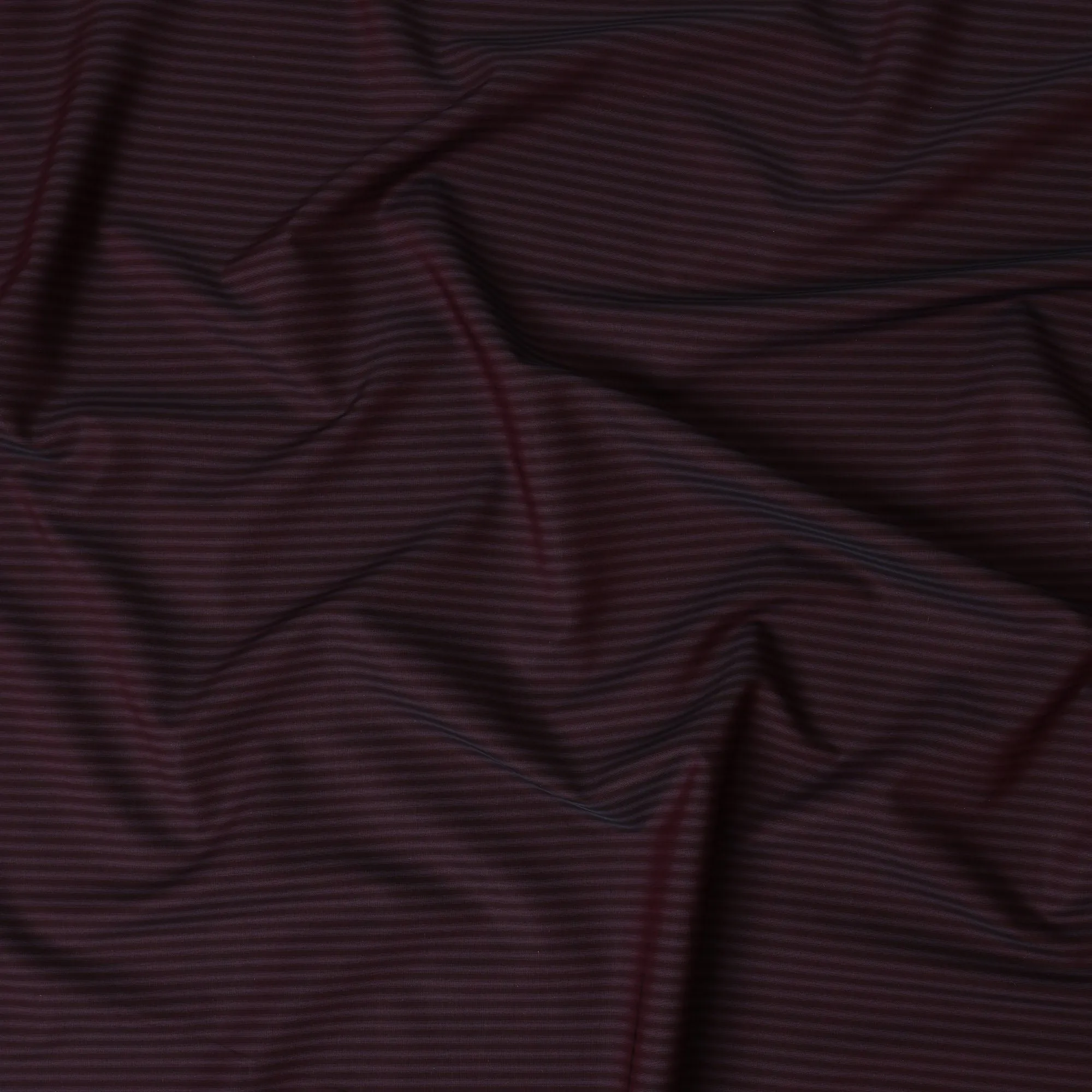 Deep Burgundy and Black Striped 100% Cotton Shirting Fabric, 150 cm Width, Made in Italy-D20469