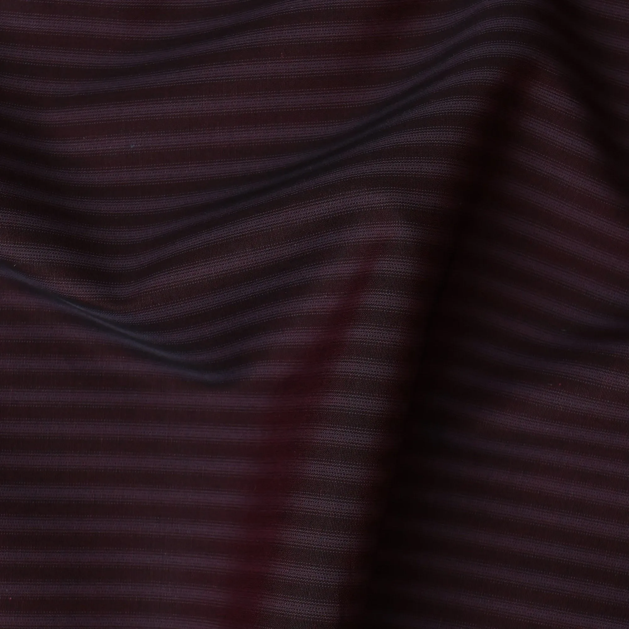 Deep Burgundy and Black Striped 100% Cotton Shirting Fabric, 150 cm Width, Made in Italy-D20469