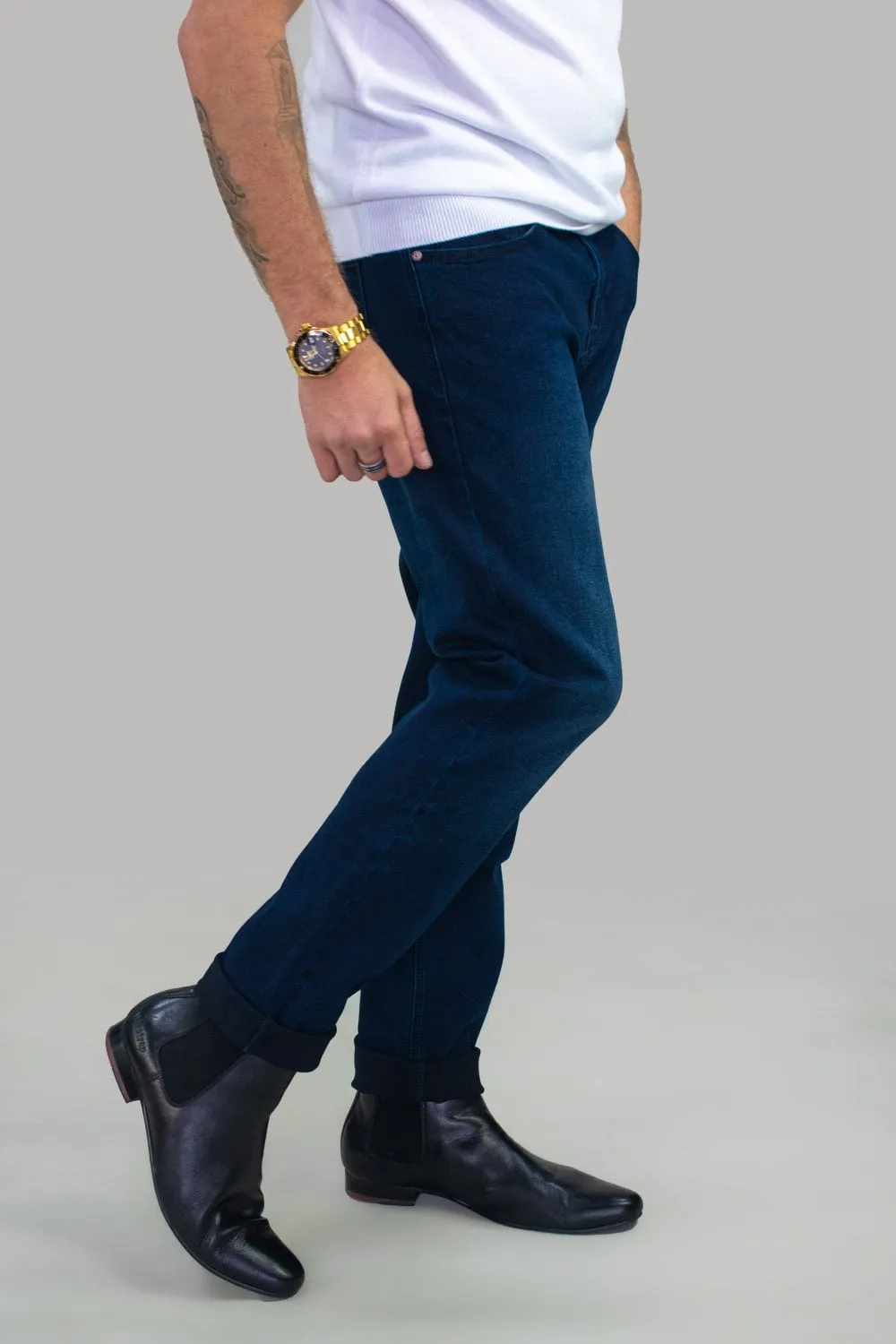 Elliot Navy Long Stretch Slim Fit Jeans