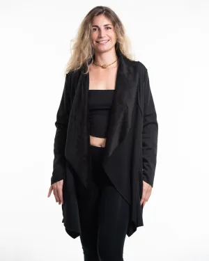 Fleece Cardigan in Black