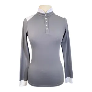 Free Ride Equestrian 'Devon' Competition Top in Grey - Women's Medium