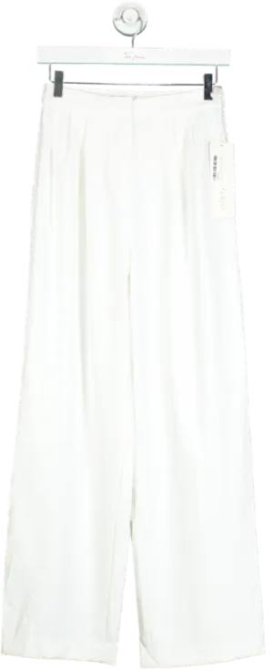 Goelia White Wide Leg Trousers UK 8