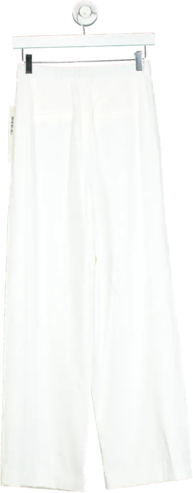 Goelia White Wide Leg Trousers UK 8