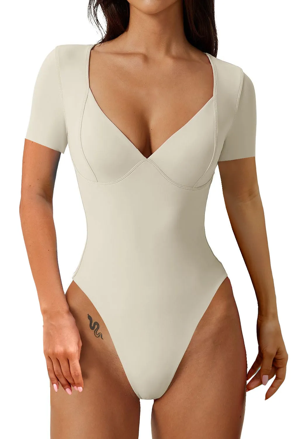 Heart Shaped Neckline Bodysuit Top