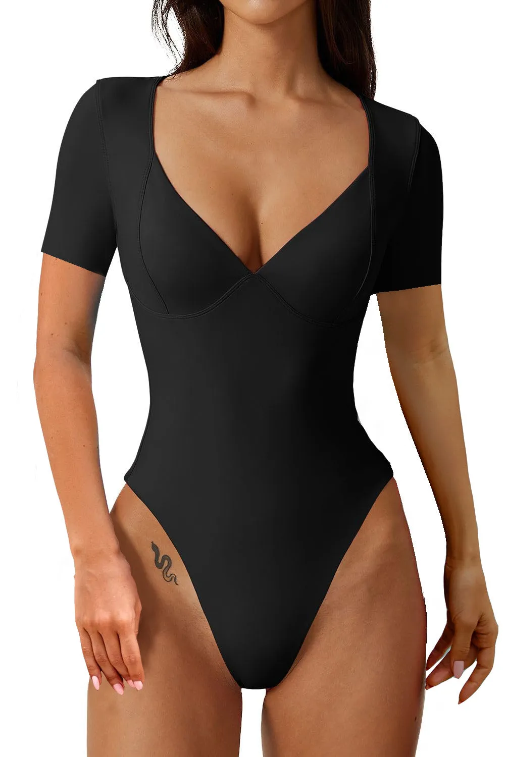 Heart Shaped Neckline Bodysuit Top