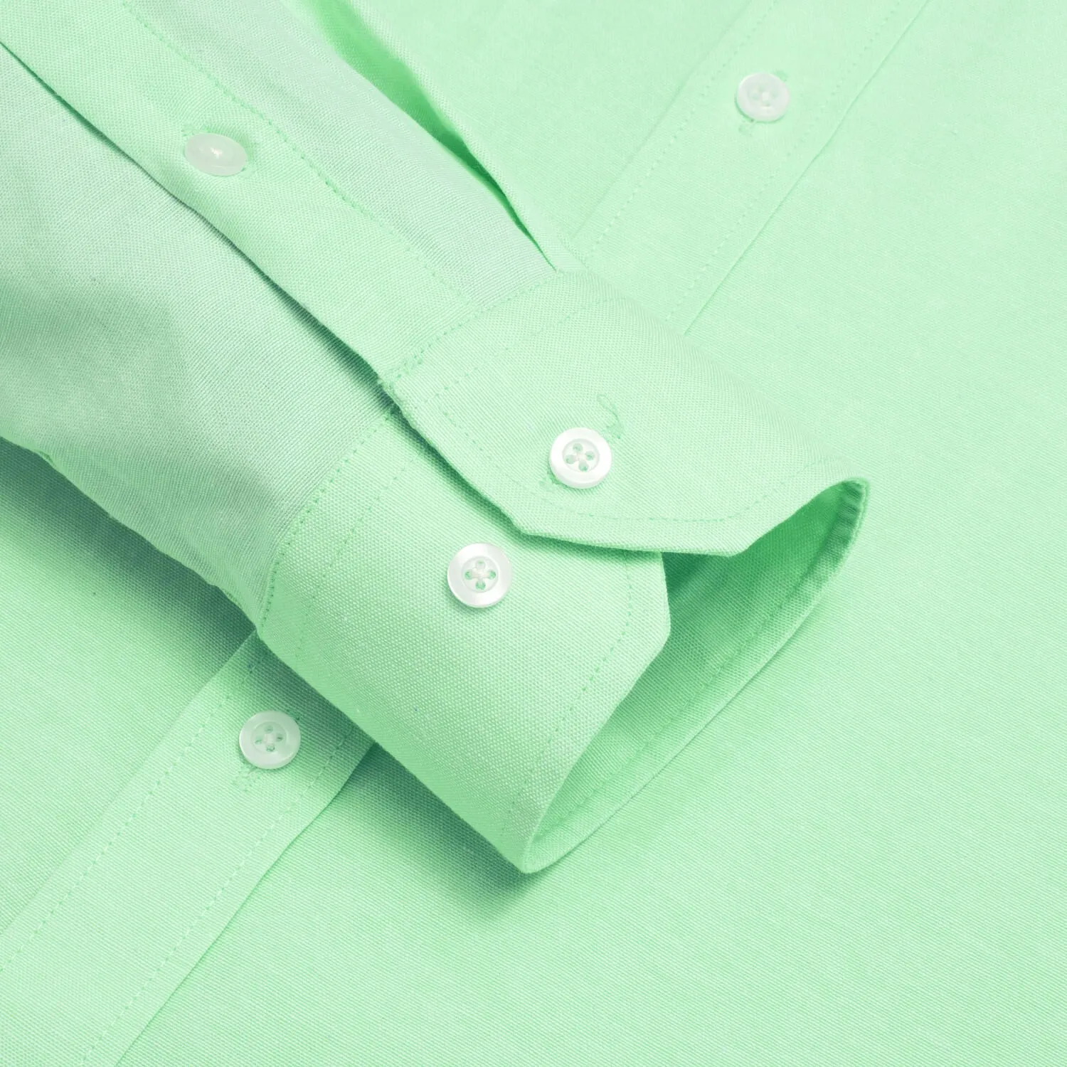 Hi-Tie Button Down Shirt Pale Green Solid Men's Silk Dress Shirt