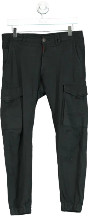 Jack & Jones Black Cargo Jogger Trousers UK W30