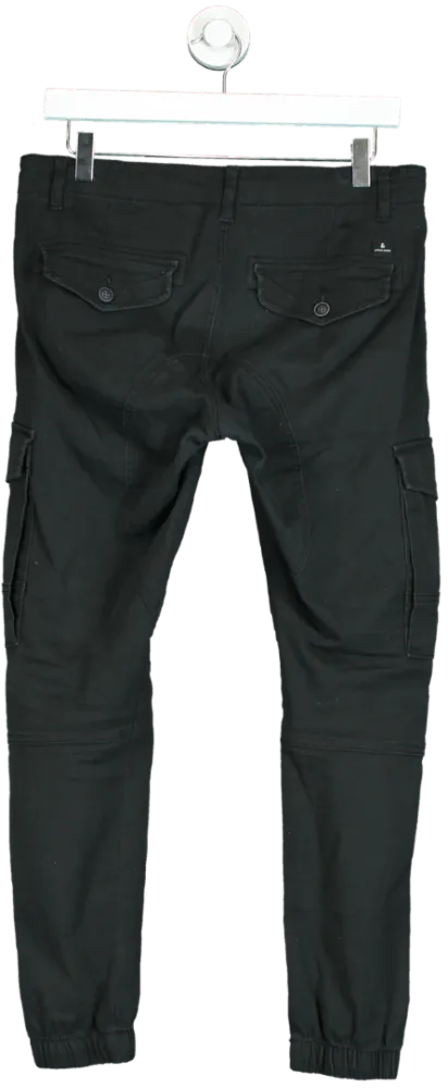 Jack & Jones Black Cargo Jogger Trousers UK W30