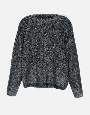 Laminated Bouclè Black Sweater