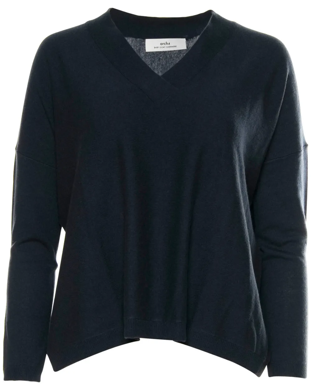 Lava Blue Cashmere Bailey V Neck Sweater