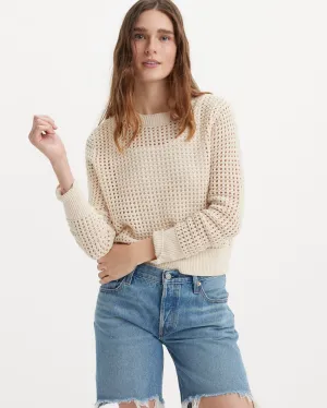 Levi's® Womens Superbloom Crochet Sweater - White Swan