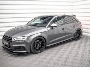 Maxton Design - SIDE SKIRTS DIFFUSERS AUDI S3 SPORTBACK 8V FACELIFT