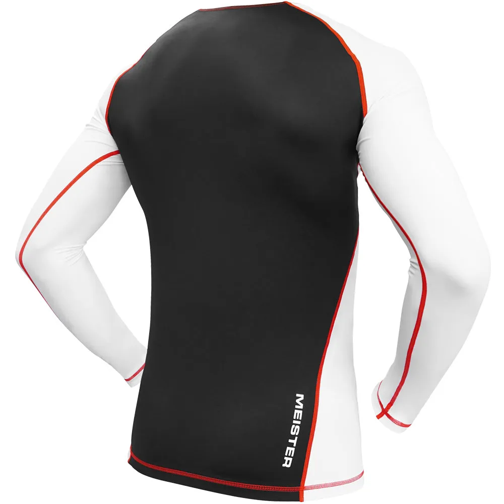 Meister Rush Long-Sleeve Rash Guard - White/Red