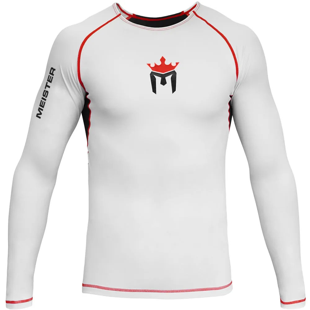 Meister Rush Long-Sleeve Rash Guard - White/Red