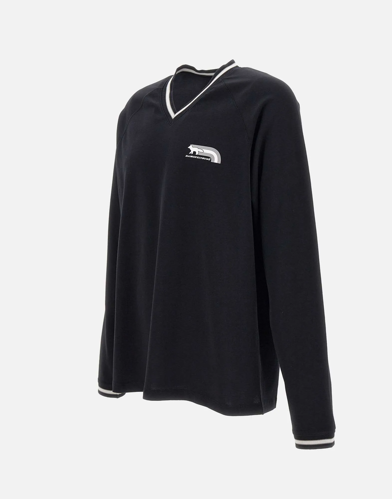Men's Black Cotton V-Neck Sweater