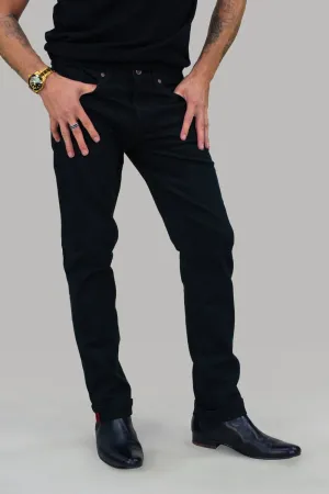 Milano Black Regular Stretch Denim Jeans