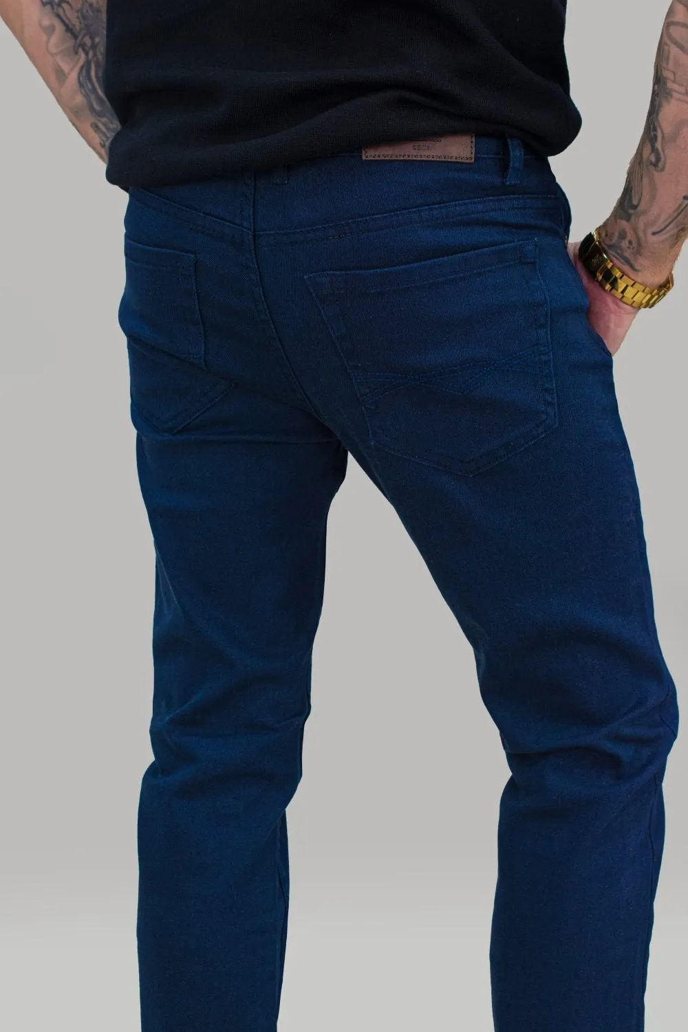 Milano Navy Regular Stretch Denim Jeans