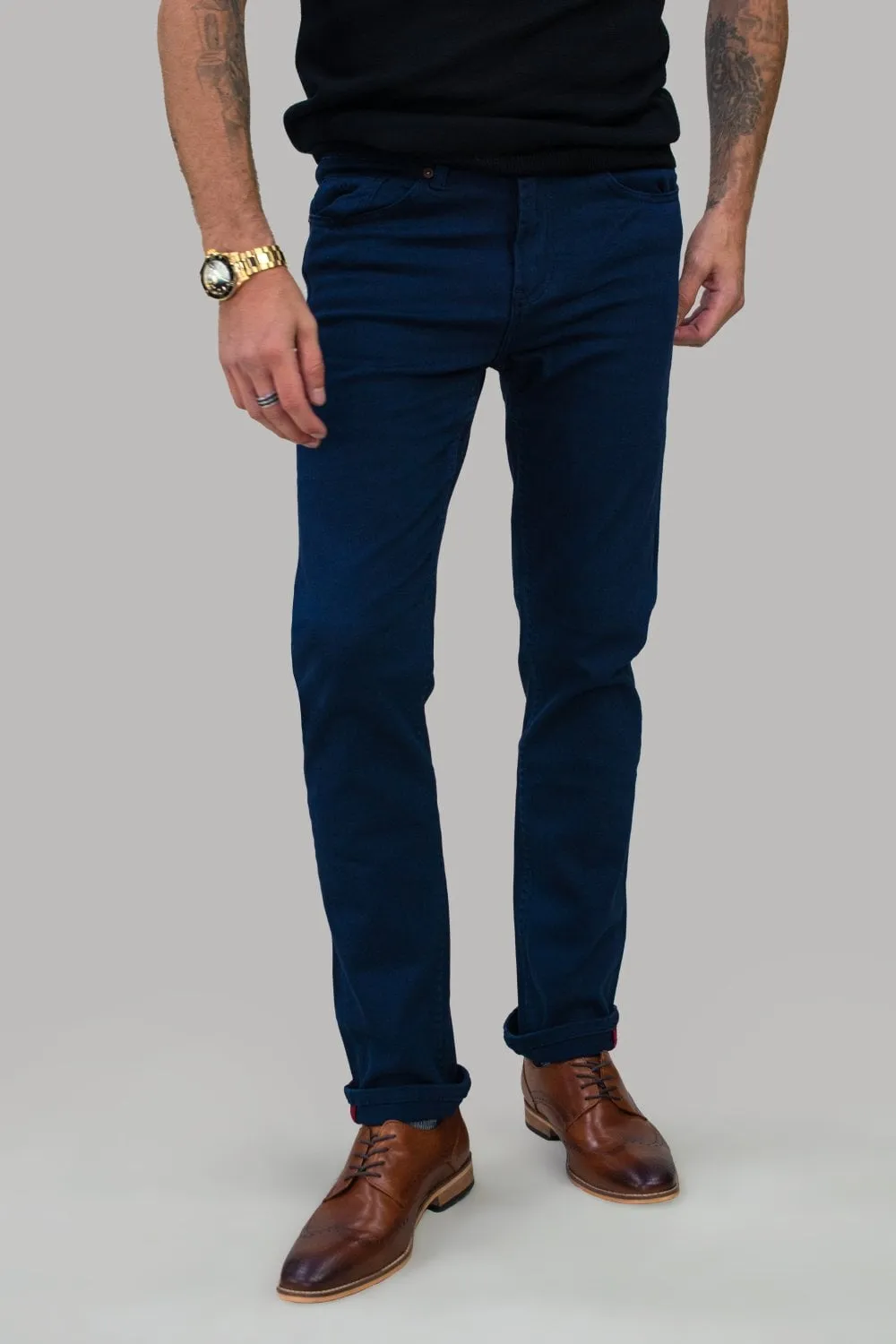 Milano Navy Regular Stretch Denim Jeans