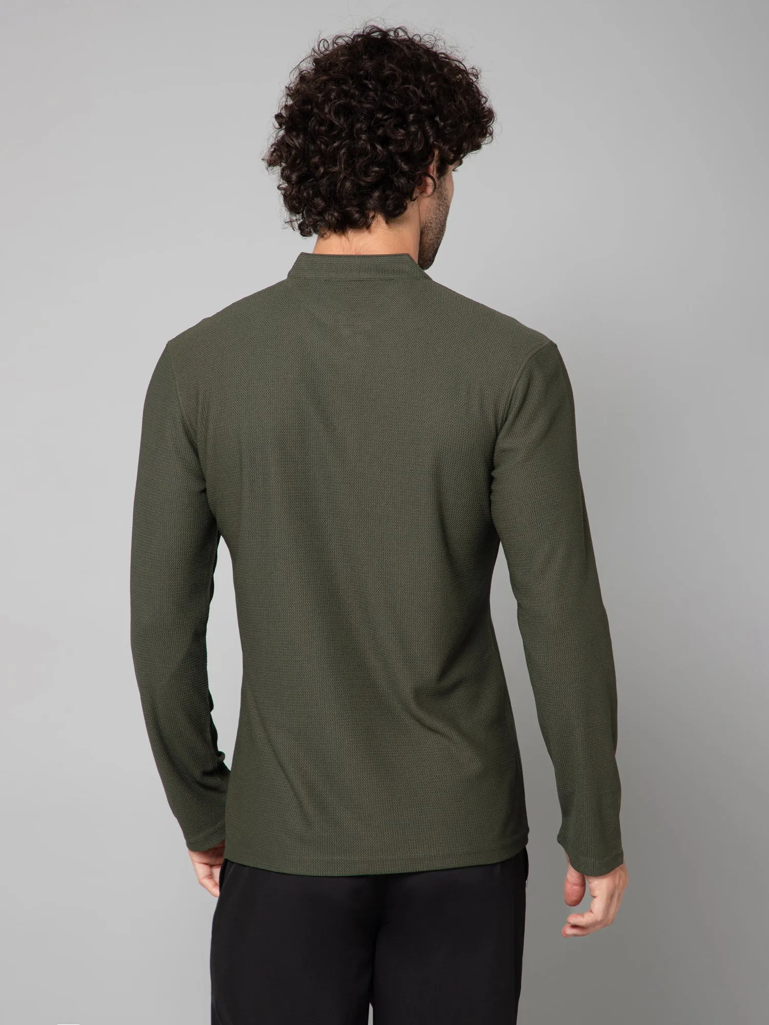 MINIMAL BUZZ THE HENLEY T-SHIRT-OLIVE