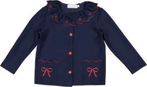 Navy Knit Red Bows Cardigan