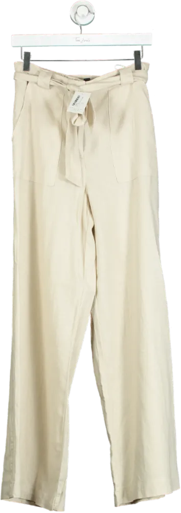 New Look Beige Linen Blend Trousers UK 10