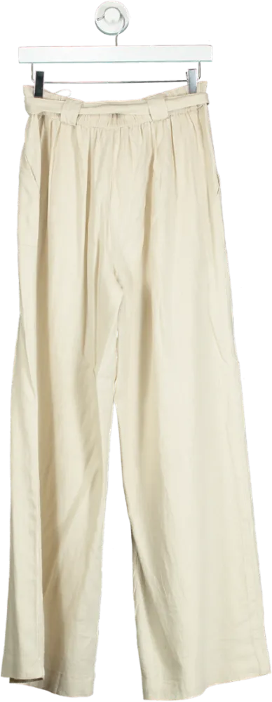 New Look Beige Linen Blend Trousers UK 10