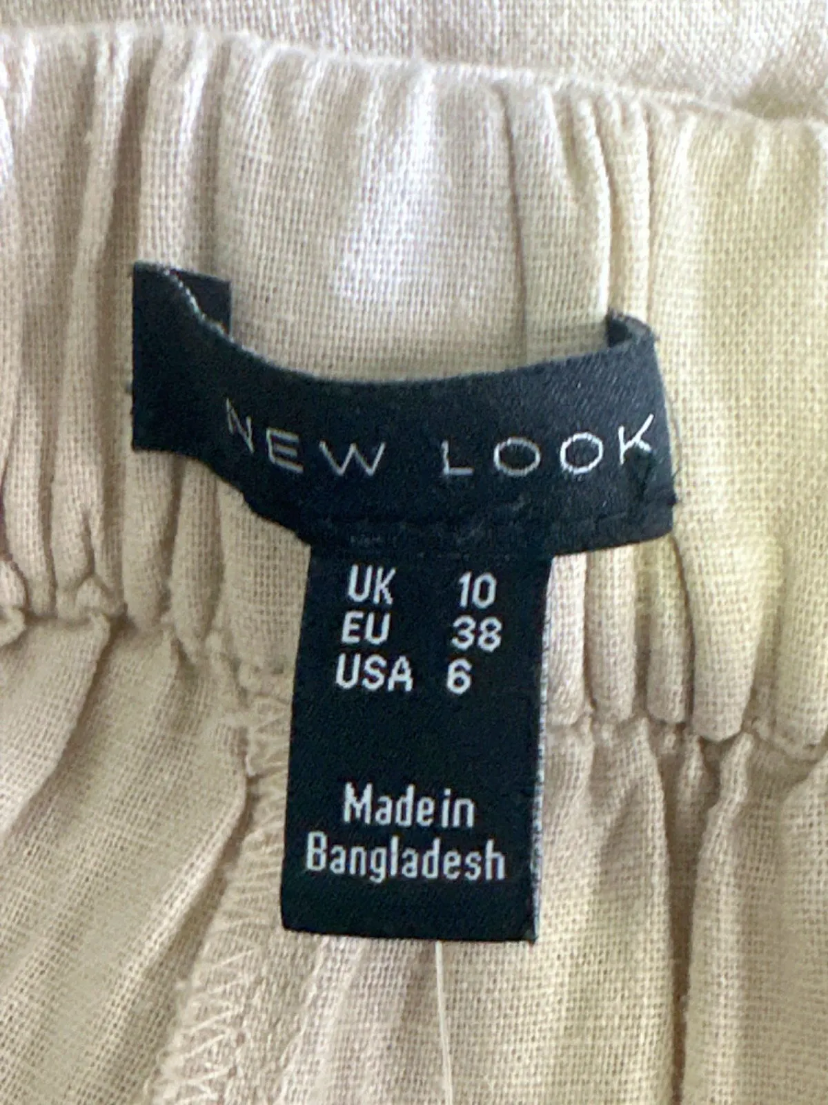 New Look Beige Linen Blend Trousers UK 10