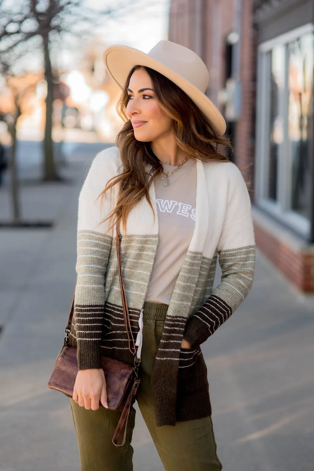 Ombre Blocked Stripe Cardigan