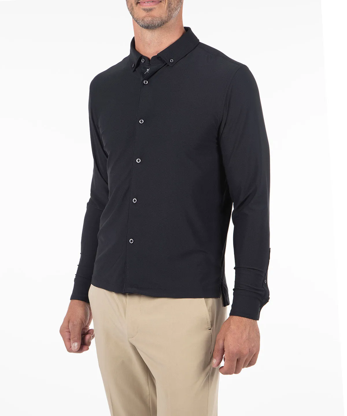 Performance Jersey Balata Button-Down Long-Sleeve Sport Shirt