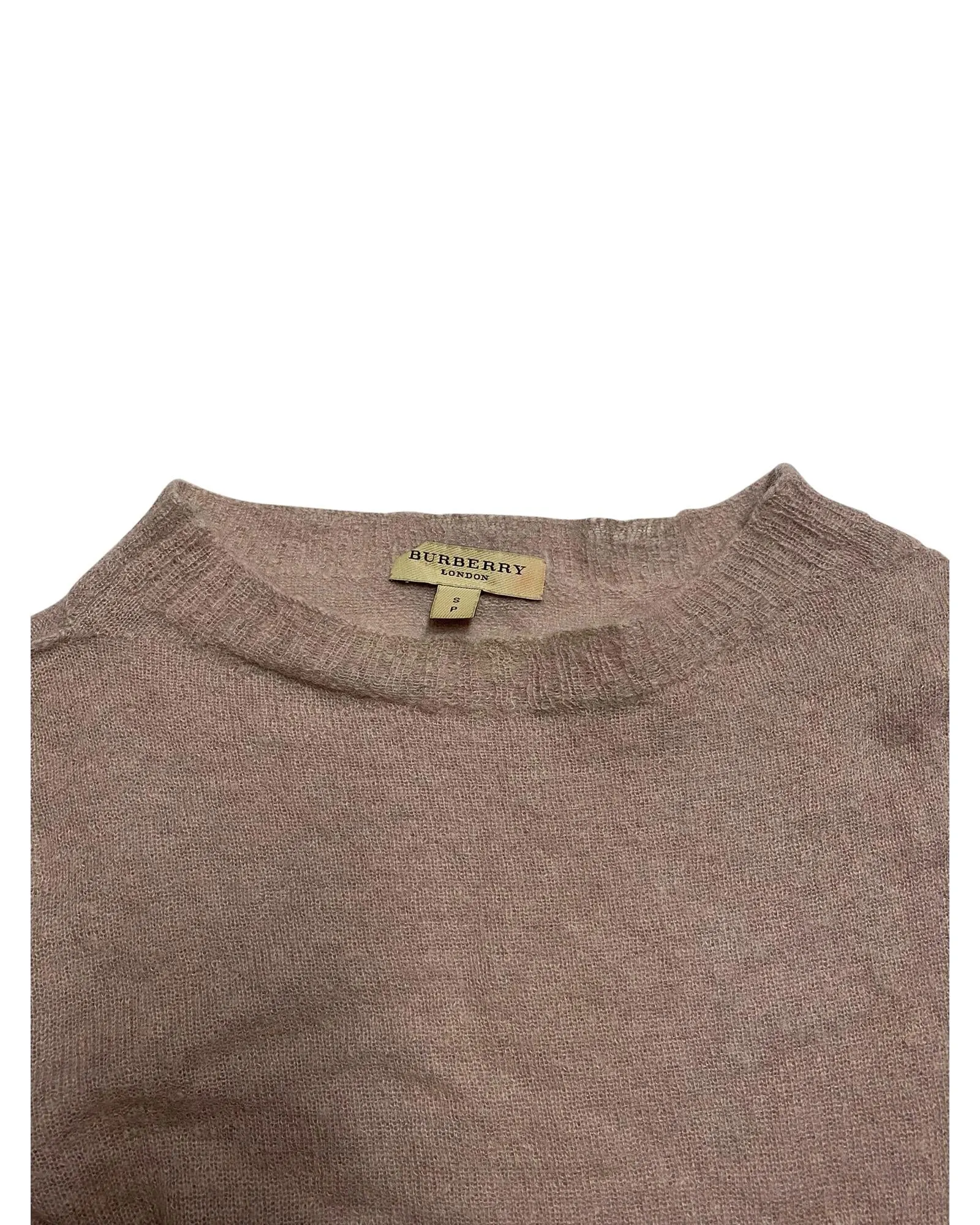 Pink Wool Crewneck Knit Sweater