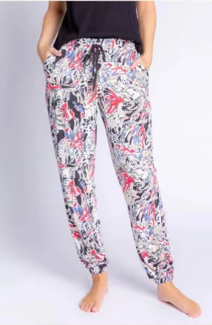 PJ Salvage Abstract Multi Color Knit Jogger Pant