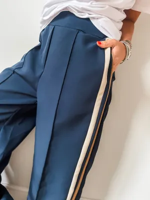 Plus Size Stripe Detail Trousers