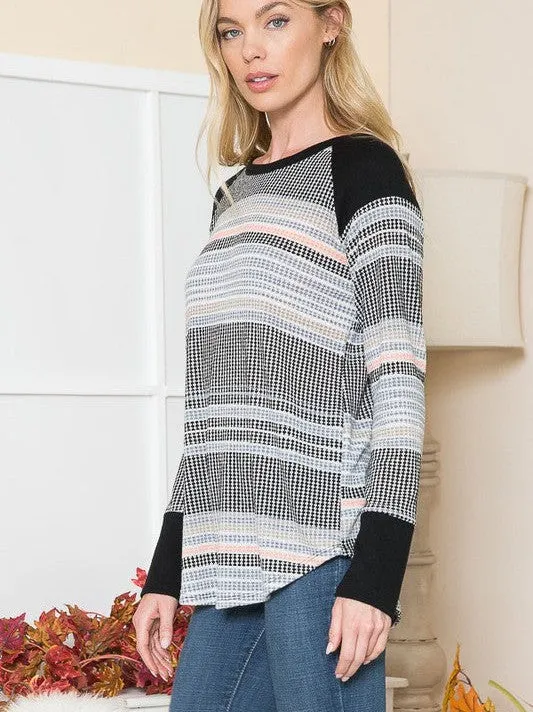 Ready Set Go Textured Stripe Knit Top