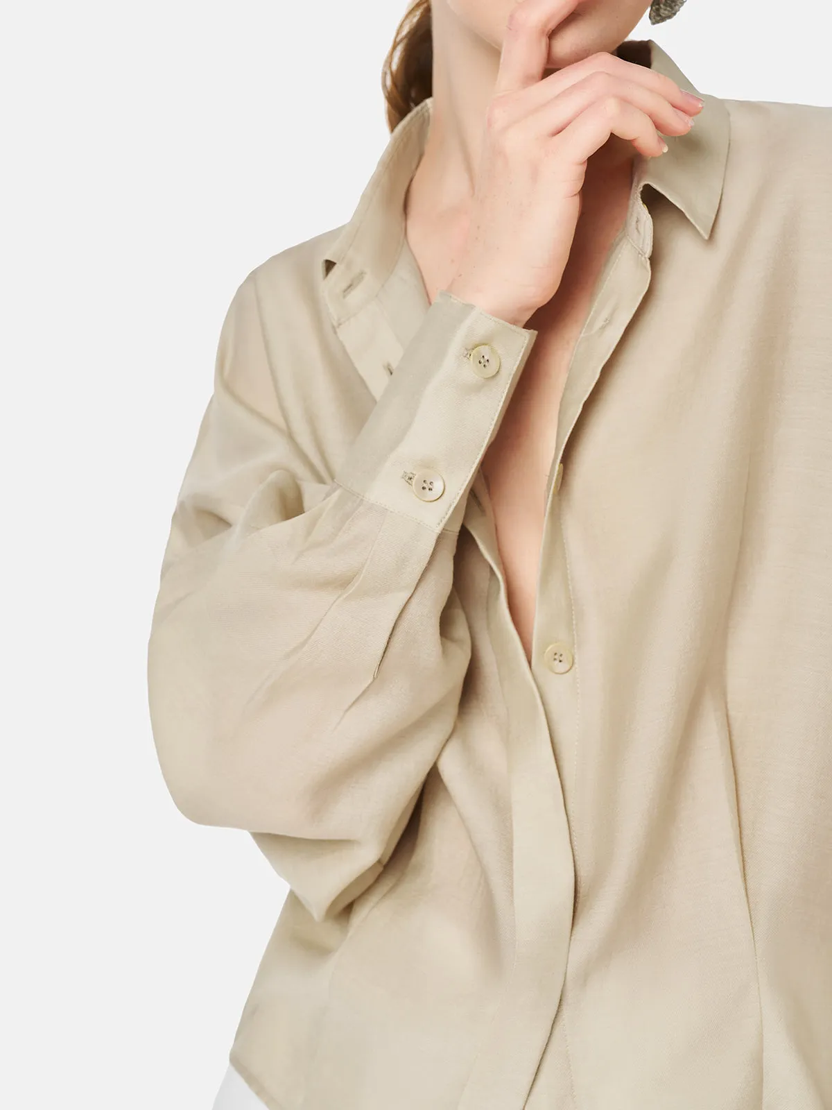 Satin Wide-Fit Shirt