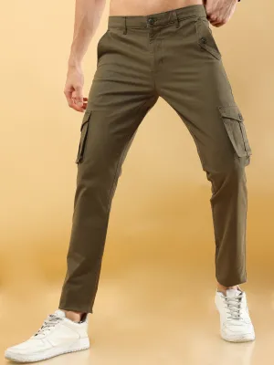 Slim Fit Seaweed Green Cargo Pant