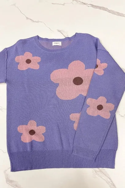 Tulip Flower Patter Sweater Top