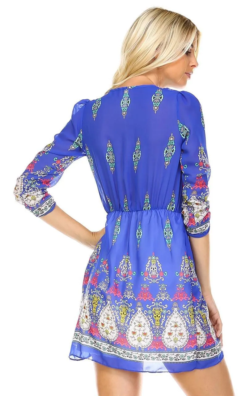 Tunic Top Blouse Royal Blue