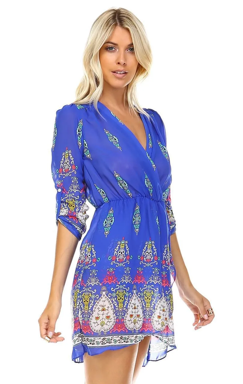 Tunic Top Blouse Royal Blue