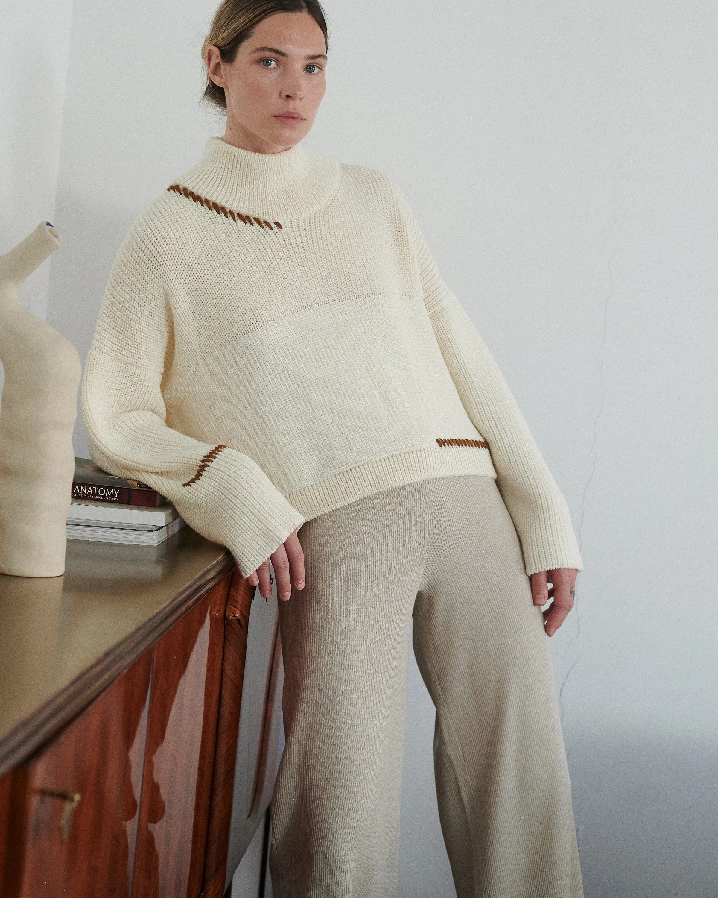 Šturmai: Sea Salt Merino Wool Turtleneck